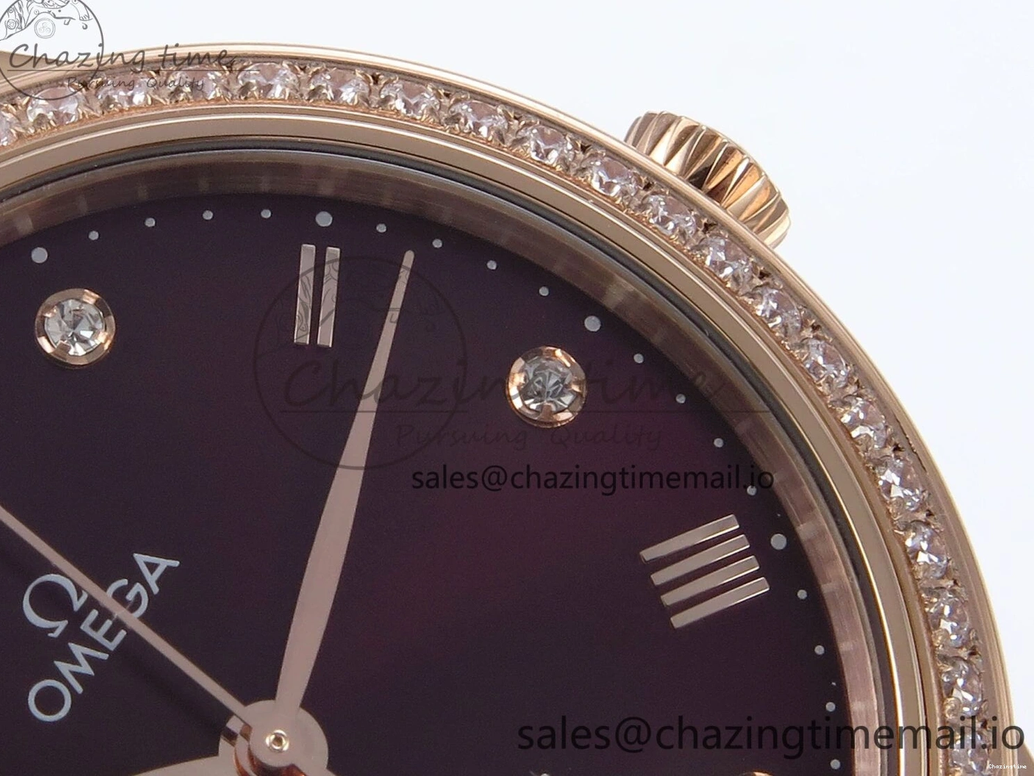 0205 De Ville Prestige Ladies RG VSF 1:1 Best Edition Brown Diamonds Dial on RG Bracelet A Sophisticated 7681